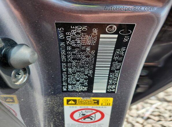 JTHBK1GG1G2229246 2016 LEXUS ES Серый Вид подкапотного пространства