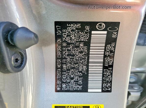 JTHBW1GG3J2170499 2018 LEXUS ES Tan Вид підкапотного простору
