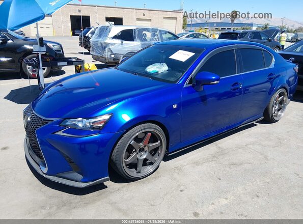 JTHBZ1BL7GA001709 2016 LEXUS GS 350 Blue წინა მარცხენა ხედი სამი მეოთხედიდან