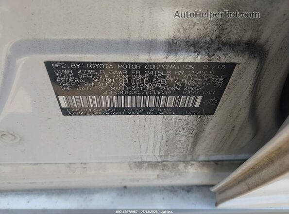 JTHC81D20J5033039 2018 LEXUS IS 300 White Вид підкапотного простору