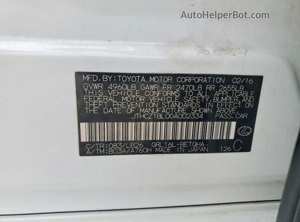 JTHCZ1BL0GA002334 2016 LEXUS GS White Вид підкапотного простору