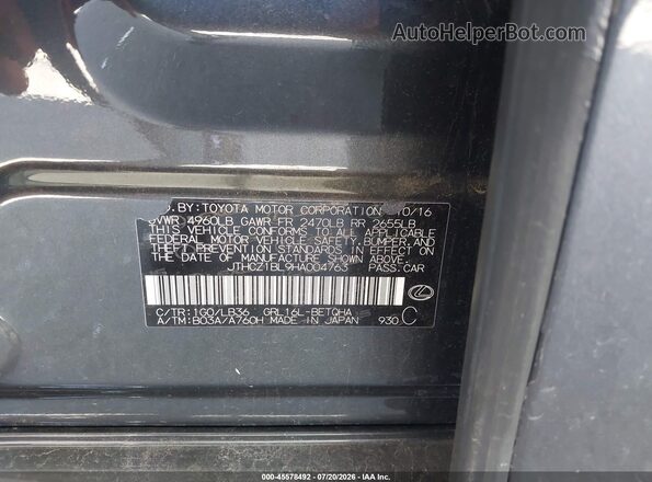JTHCZ1BL9HA004763 2017 LEXUS GS 350 Black Вид підкапотного простору