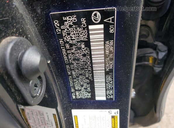 JTHE9JBH2M2041257 2021 LEXUS UX Black Engine compartment view