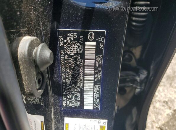 JTHE9JBHXM2047842 2021 LEXUS UX Black Vista de la etiqueta del VIN