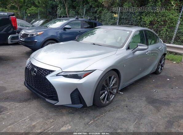 JTHGZ1B20M5048145 2021 LEXUS IS 350 Silver Առջևի ձախ երեք քառորդ տեսարան