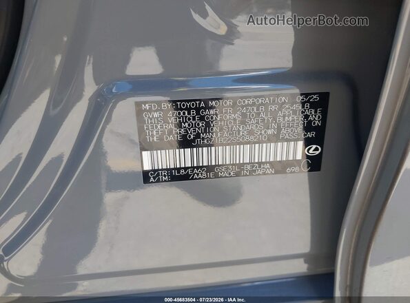 JTHGZ1B22S5088210 2025 LEXUS IS 350 Серый Вид подкапотного пространства