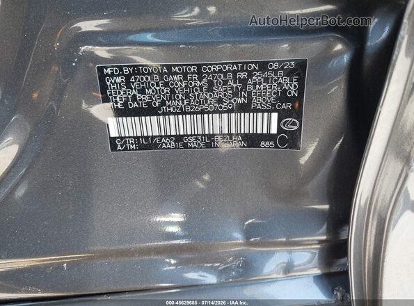 JTHGZ1B26P5070591 2023 LEXUS IS 350 Gray Engine compartment view