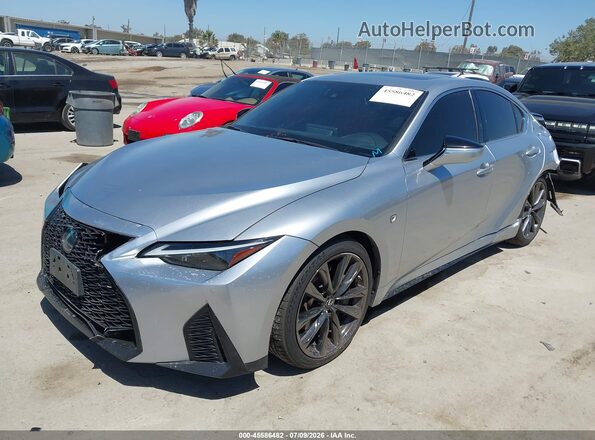 JTHGZ1B28M5041024 2021 LEXUS IS 350 Silver Առջևի ձախ երեք քառորդ տեսարան
