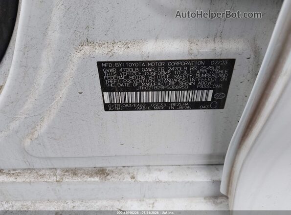 JTHGZ1B29P5068950 2023 LEXUS IS 350 White ძრავის განყოფილების ხედი