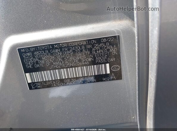 JTHGZ1E25N5026946 2022 LEXUS IS 350 Silver Вид підкапотного простору