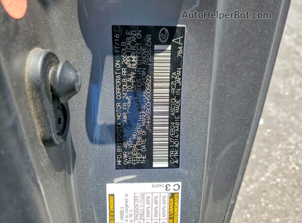 JTHHA5BC0H5005622 2017 LEXUS RC Silver VIN կոդի պիտակի տեսք