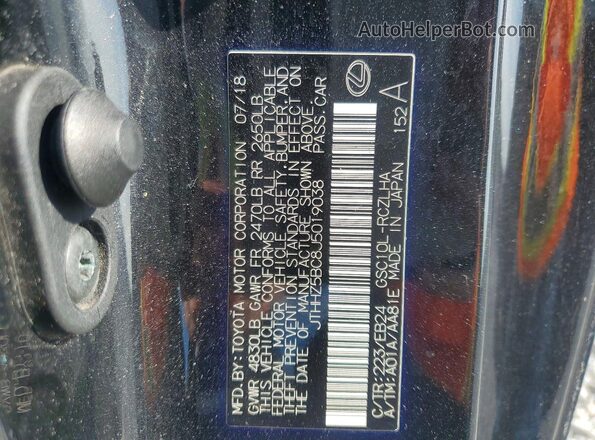 JTHHZ5BC8J5019038 2018 LEXUS RC Black Vista de la etiqueta del VIN