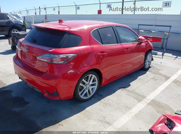 JTHKD5BH2G2265674 2016 LEXUS CT 200H Red Հետևի աջ