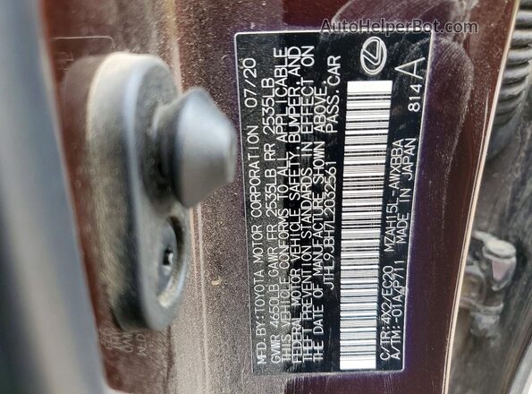 JTHL9JBH7L2032561 2020 LEXUS UX Brown Շարժիչի բաժամունքի տեսք