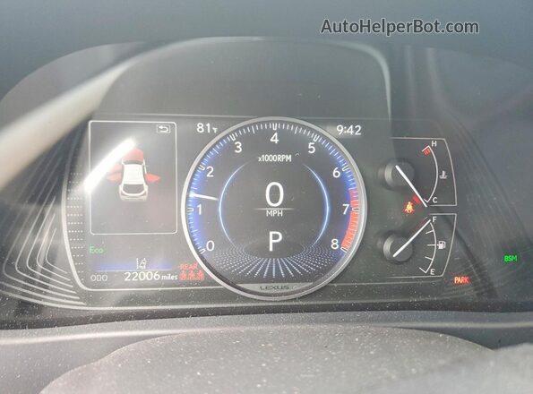 JTHP3JBH3N2049203 2022 LEXUS UX Gray Вид щитка приладів