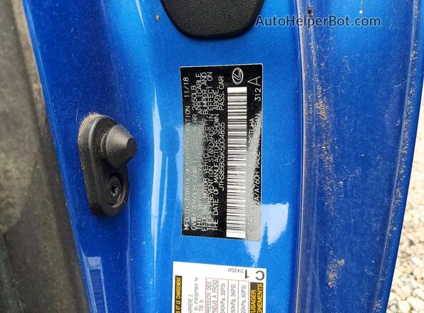 JTHS85BC6K5004855 2019 LEXUS RC Blue Вид наклейки з VIN-кодом