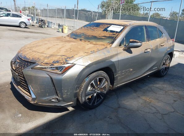 JTHU9JBH1K2004029 2019 LEXUS UX 250H Gray წინა მარცხენა ხედი სამი მეოთხედიდან