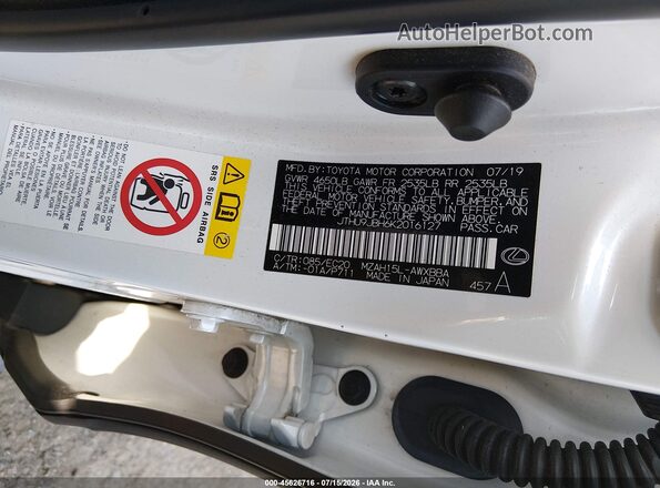 JTHU9JBH6K2016127 2019 LEXUS UX 250H Белый Вид подкапотного пространства