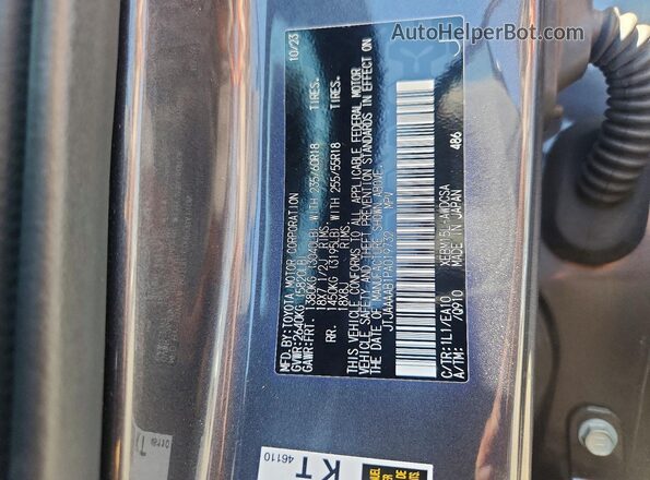 JTJAAAAB1PA019732 2023 LEXUS RZ Gray VIN sticker view