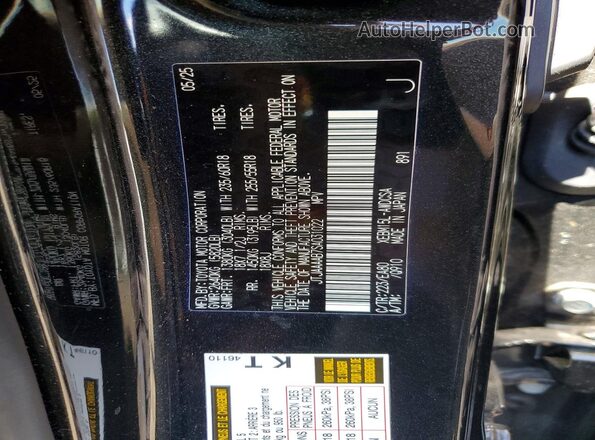 JTJAAAAB7SA031022 2025 LEXUS RZ Black Vista de la etiqueta del VIN