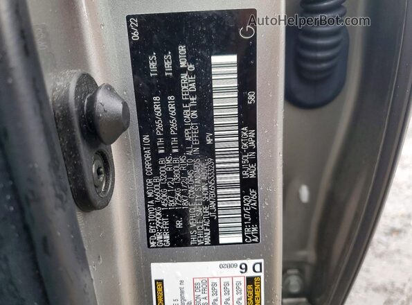 JTJAM7BX6N5333239 2022 LEXUS GX Beige Սալոնի 360 աստիճան տեսք