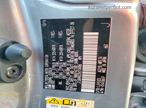 JTJBARBZ2H2104086 2017 LEXUS NX Silver VIN sticker view
