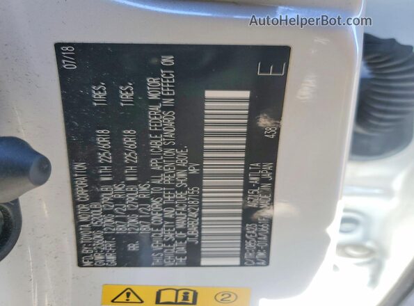 JTJBARBZ4K2187155 2019 LEXUS NX White Widok naklejki z numerem VIN