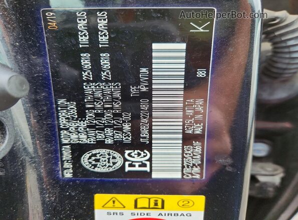 JTJBARBZ4K2214810 2019 LEXUS NX Black Vista de la etiqueta del VIN