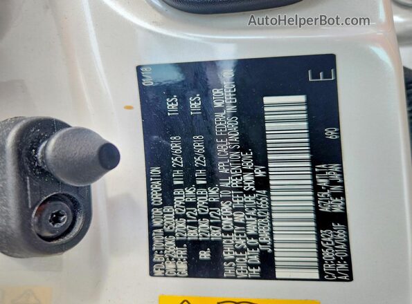 JTJBARBZ8J2165674 2018 LEXUS NX White Widok naklejki z numerem VIN