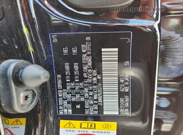 JTJBARBZ9G2052714 2016 LEXUS NX Black Вид наклейки з VIN-кодом