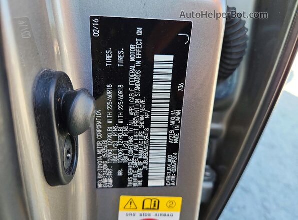 JTJBJRBZ6G2039418 2016 LEXUS NX Серебряный Вид наклейки с VIN-кодом