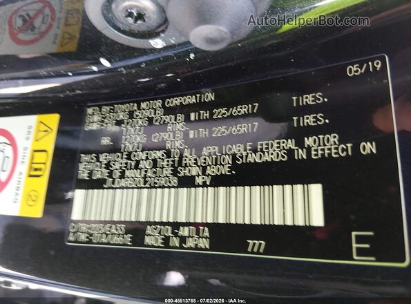 JTJDARBZ0L2159038 2020 LEXUS NX 300 Black Widok komory silnika