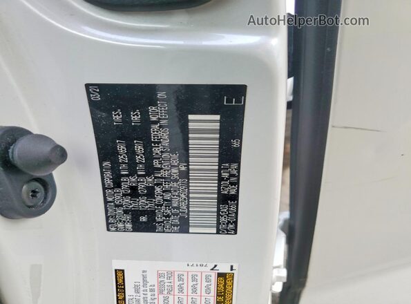 JTJDARBZ5M5029773 2021 LEXUS NX White Widok naklejki z numerem VIN