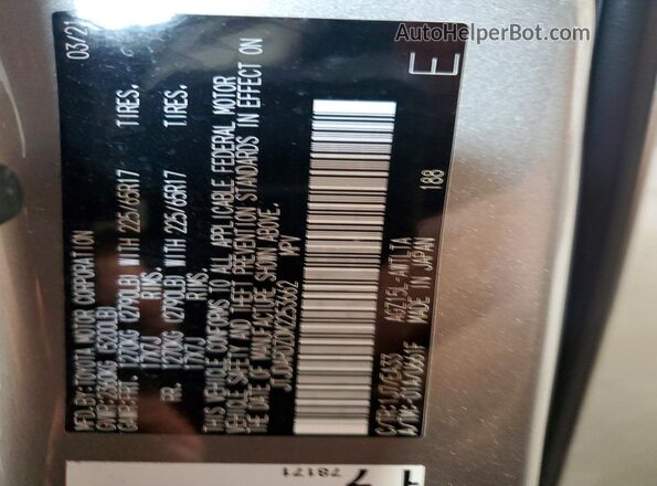 JTJDARDZ0M2253662 2021 LEXUS NX Silver Widok komory silnika