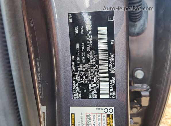 JTJGDCAZ8R2010534 2024 LEXUS NX Charcoal VIN sticker view