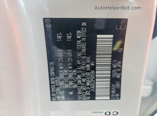 JTJGGCEZ2P5005584 2023 LEXUS NX White VIN sticker view