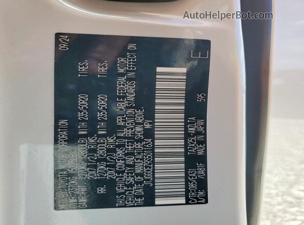 JTJGGCEZ9S5011634 2025 LEXUS NX White Vista interior de 360 grados