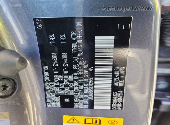 JTJGJRDZ2L2128450 2020 LEXUS NX Gray Vista de la etiqueta del VIN