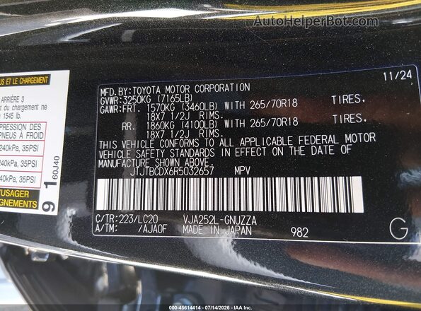 JTJTBCDX6R5032657 2024 LEXUS GX 550 Black Widok komory silnika