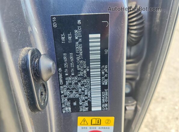 JTJYARBZ1G2034007 2016 LEXUS NX Gray Вид наклейки з VIN-кодом