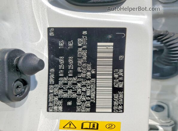 JTJYARBZXH2051308 2017 LEXUS NX White VIN sticker view