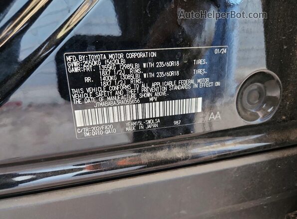 JTMABABA3RA055656 2024 SUBARU SOLTERRA Black VIN sticker view