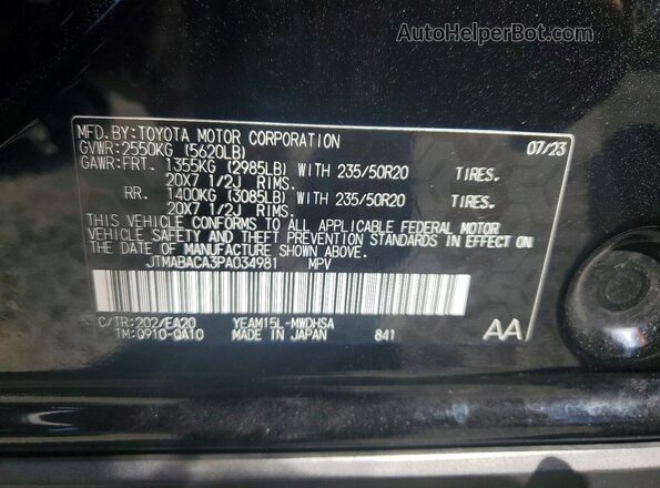 JTMABACA3PA034981 2023 TOYOTA BZ4X Черный Панорамный вид салона 360°