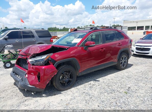 JTMB6RFV5ND053470 2022 TOYOTA RAV4 HYBRID Burgundy Առջևի ձախ երեք քառորդ տեսարան