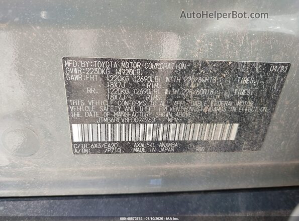 JTMB6RFV8PD094260 2023 TOYOTA RAV4 HYBRID Gray Вид підкапотного простору