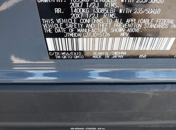 JTMBDAFC3TJ015126 2026 SUBARU SOLTERRA Blue Շարժիչի բաժամունքի տեսք