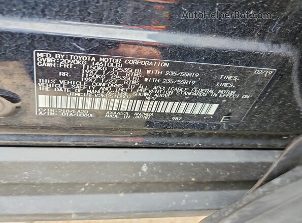 JTMC1RFV2KD510007 2019 TOYOTA RAV4 Черный Вид наклейки с VIN-кодом