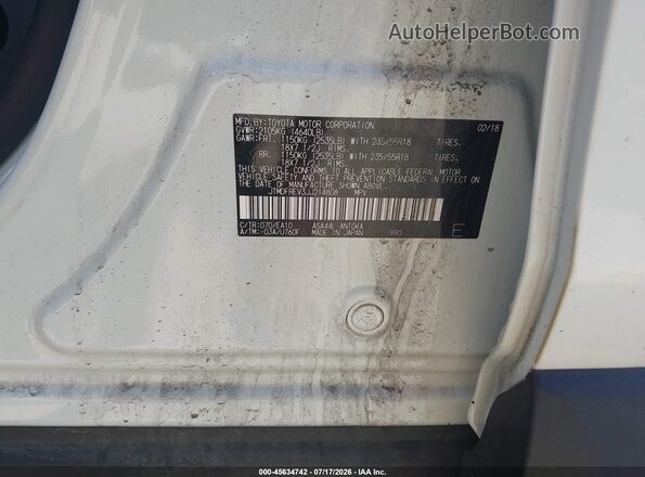 JTMDFREV3JJ214808 2018 TOYOTA RAV4 White Вид підкапотного простору