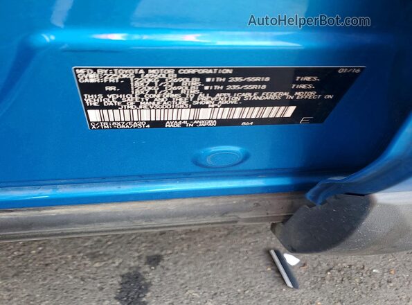 JTMDJREV3GD015831 2016 TOYOTA RAV4 Blue VIN կոդի պիտակի տեսք