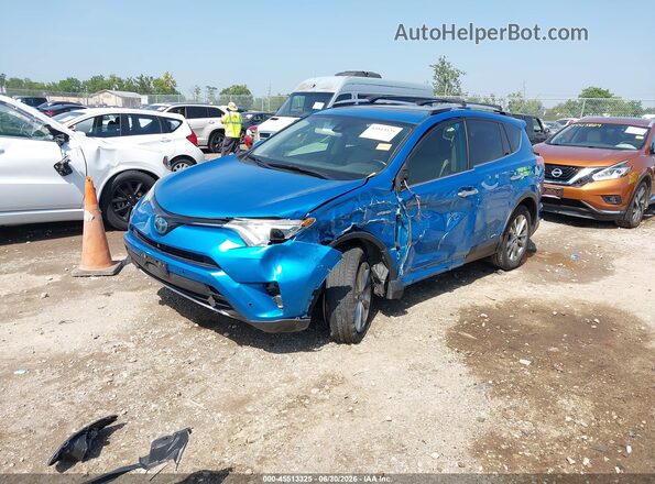 JTMDJREV4GD037028 2016 TOYOTA RAV4 HYBRID Blue წინა მარცხენა ხედი სამი მეოთხედიდან